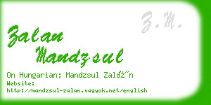 zalan mandzsul business card